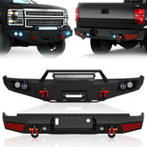 Pickup Truck Front and Rear Bumpers for 2014 2015 Chevy Silverado 1500 with Winch Plate| Yzona